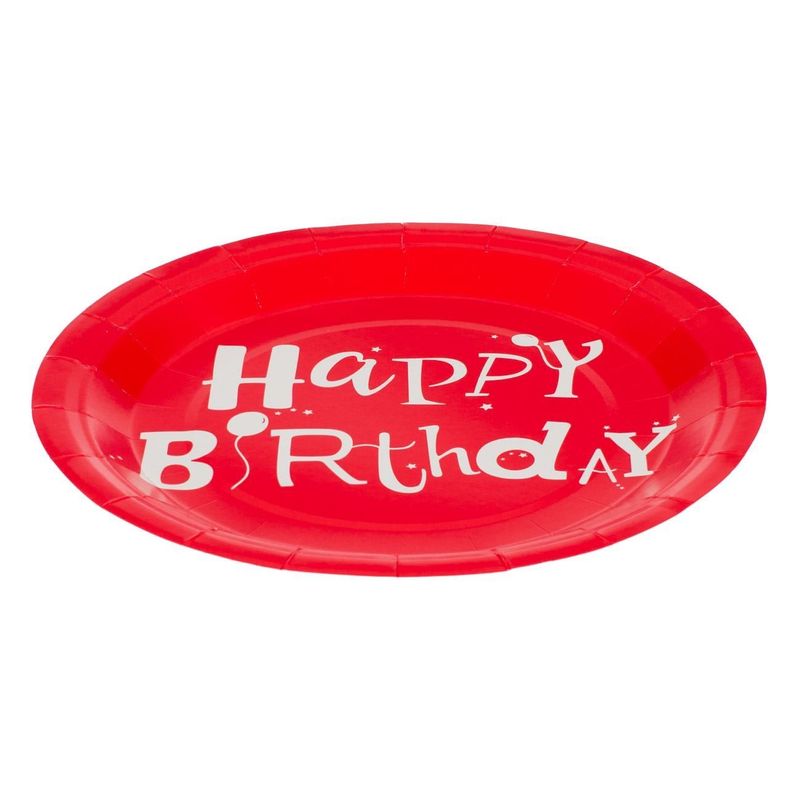 Casa si Gradina - Decoratiuni - Decoratiuni petrecere - Vesela pentru petrecere - Set Farfurii Carton Multicolor pentru Aniversare Happy Birthday 18cm - Infinity.ro