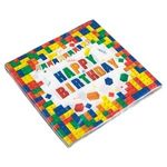 Casa si Gradina - Decoratiuni - Decoratiuni petrecere - Accesorii pentru petrecere - Servetele de Masa de Petrecere cu 1 Strat Albe Caramizi Colorate Happy Birthday 33x33cm - 20buc - Infinity.ro