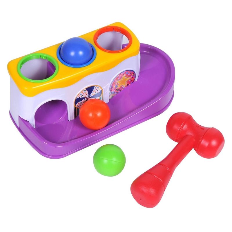 Jucarii, Copii si Bebe - Jucarii si jocuri - Jucarii bebelusi - Jucarii de sortat - Jucarie Sortator cu Ciocan pentru Bebelusi, Multicolor, 3 Bile - Infinity.ro
