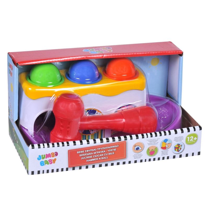 Jucarii, Copii si Bebe - Jucarii si jocuri - Jucarii bebelusi - Jucarii de sortat - Jucarie Sortator cu Ciocan pentru Bebelusi, Multicolor, 3 Bile - Infinity.ro