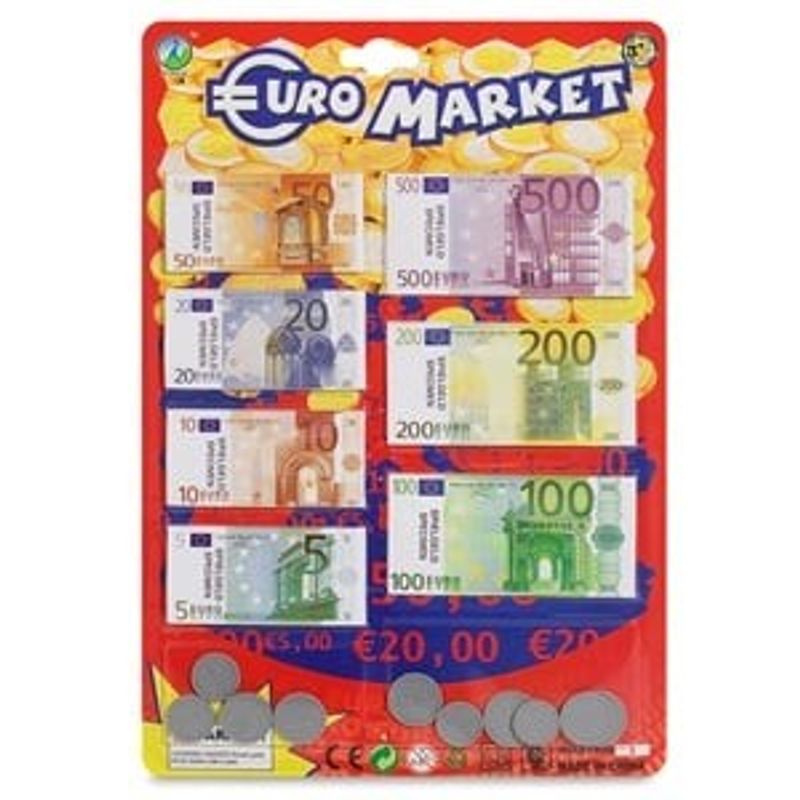 Jucarii, Copii si Bebe - Jucarii si jocuri - Jucarii & jocuri educative - Jocuri si jucarii educative - Set de Joaca cu Bancnote si Monezi de Euro - 71 de piese - Infinity.ro