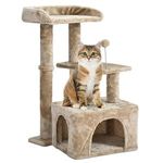 Petshop - Accesorii petshop - Jucarii animale - Ansambluri de joaca - Ansamblu de joaca cu 3 niveluri pentru pisici, 45x40x78cm, Bej - Infinity.ro