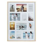 Casa si Gradina - Decoratiuni - Obiecte decorative - Accesorii decorative - Rama foto decorativa cu paspartu din lemn de stejar, natural, 12 poze, 52.5x72.5 cm - Infinity.ro
