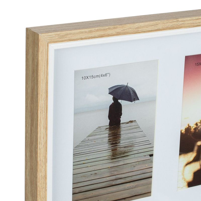 Casa si Gradina - Decoratiuni - Obiecte decorative - Accesorii decorative - Rama foto decorativa cu paspartu din lemn de stejar, natural, 12 poze, 52.5x72.5 cm - Infinity.ro