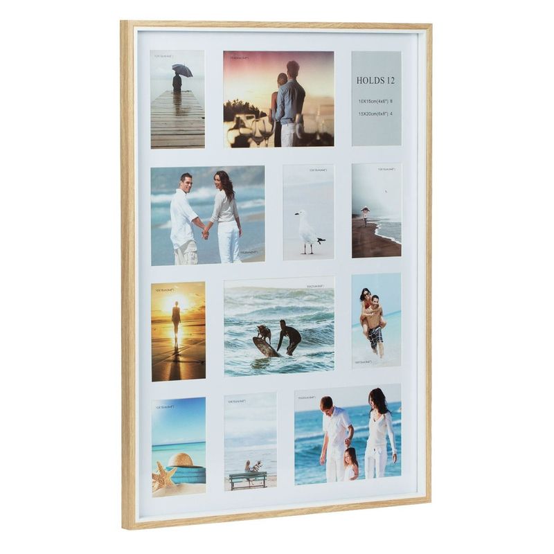Casa si Gradina - Decoratiuni - Obiecte decorative - Accesorii decorative - Rama foto decorativa cu paspartu din lemn de stejar, natural, 12 poze, 52.5x72.5 cm - Infinity.ro