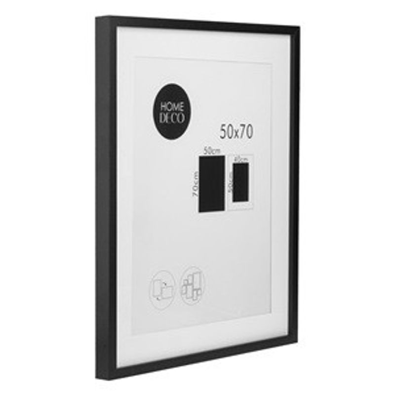 Casa si Gradina - Decoratiuni - Obiecte decorative - Accesorii decorative - Tablou Decorativ cu Rama din Lemn MDF, 50x70cm, Negru, cu Paspartu - Infinity.ro