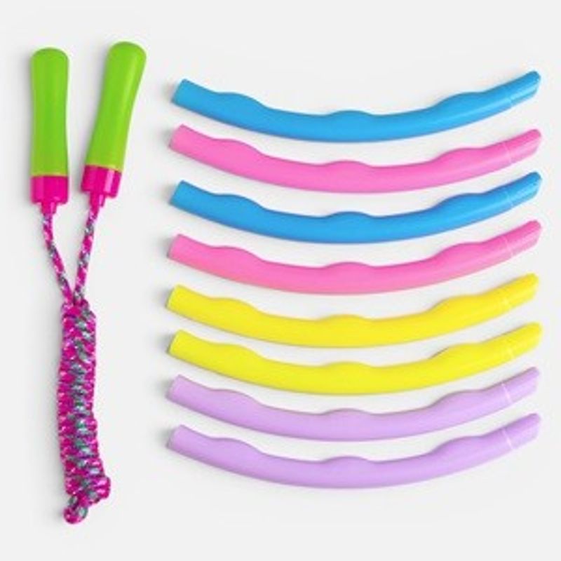 Jucarii, Copii si Bebe - Jucarii si jocuri - Jucarii de rol - Set joaca doctor - Set 2 in 1: Cerc Hula Hoop 65 cm si Coarda de Sarit 220 cm, Multicolor, Plastic - Infinity.ro