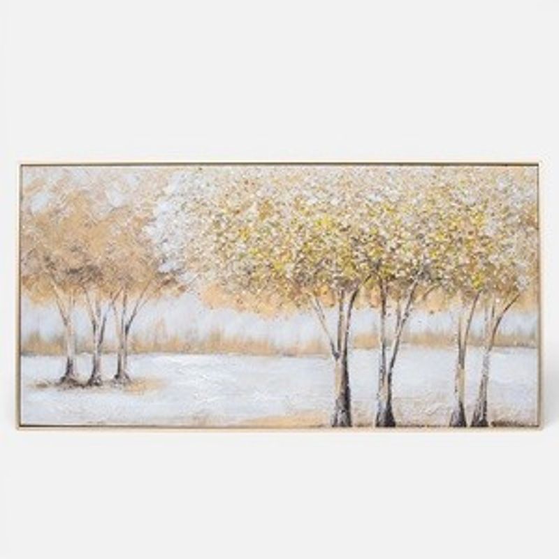 Casa si Gradina - Decoratiuni - Tablouri - Tablou in Ulei cu Model Pomul Vietii, 122x62 cm, Rama Aurie - Infinity.ro