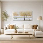 Casa si Gradina - Decoratiuni - Tablouri - Tablou in Ulei cu Model Pomul Vietii, 122x62 cm, Rama Aurie - Infinity.ro