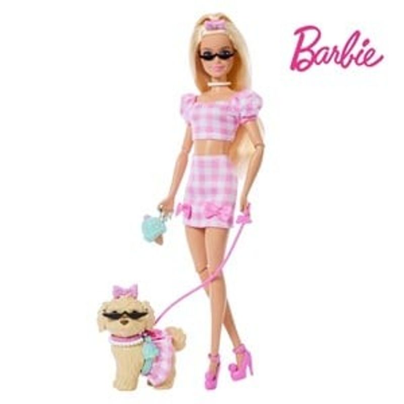Jucarii, Copii si Bebe - Jucarii si jocuri - Papusi si accesorii - Papusi - Papusa cu Caine si Tinute Asortate, Roz, Set 2 buc - Infinity.ro