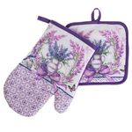 Casa si Gradina - Textile si covoare - Textile bucatarie - Manusi bucatarie - Manusa si servet de bucatarie cu model de Paste, Lavanda, 2 buc - Infinity.ro