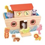 Jucarii, Copii si Bebe - Jucarii si jocuri - Jucarii & jocuri educative - Jocuri si jucarii educative - Jucarie educativa din lemn, Arca lui Noe cu 16 animale - Infinity.ro