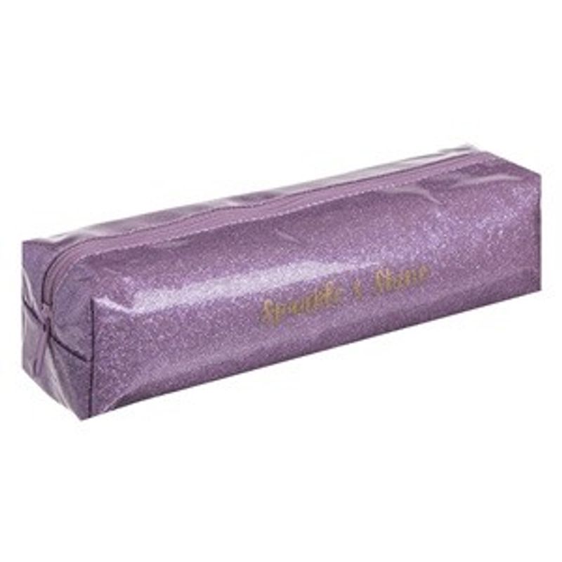 Carti si Birotica - Rechizite - Penare - Penar tip tub cu glitter, mov-lila, 20x6x5 cm - Infinity.ro