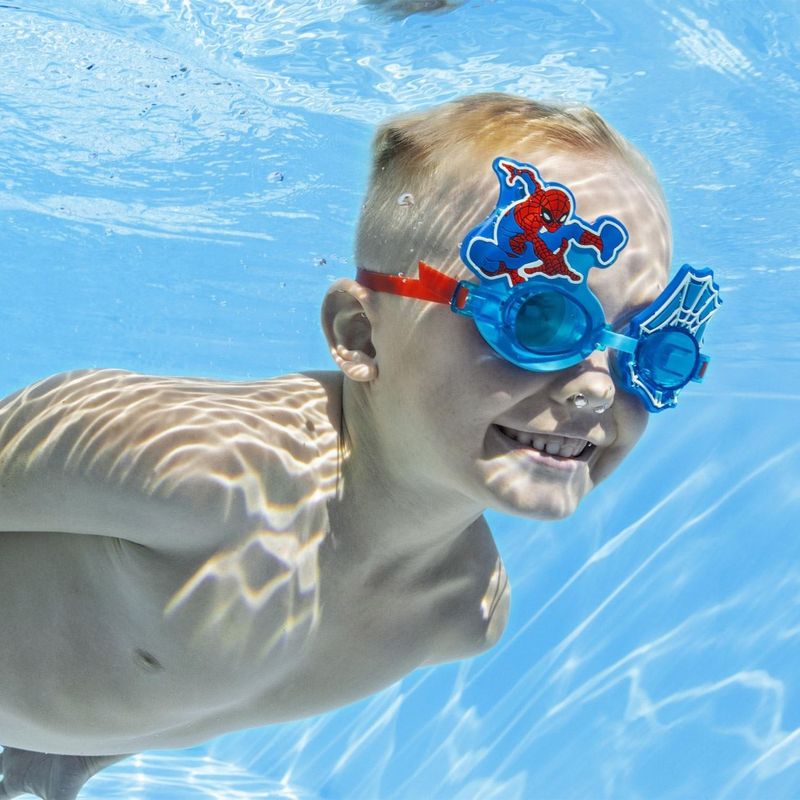 Jucarii, Copii si Bebe - Jucarii si jocuri - Jucarii de exterior - Colaci, ochelari si accesorii inot copii - Ochelari de înot pentru copii, din silicon, albastru, model Spiderman, 3+ ani - Infinity.ro