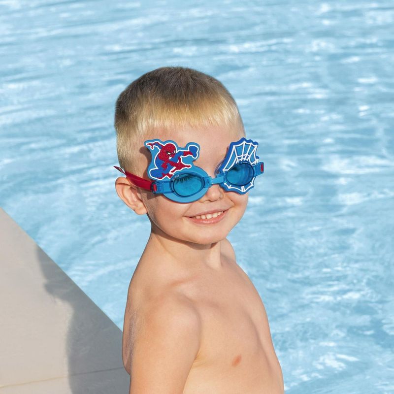 Jucarii, Copii si Bebe - Jucarii si jocuri - Jucarii de exterior - Colaci, ochelari si accesorii inot copii - Ochelari de înot pentru copii, din silicon, albastru, model Spiderman, 3+ ani - Infinity.ro