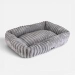 Petshop - Hrana - Hrana caini - Hrana uscata caini - Culcus pentru Caini Gri din Catifea Reiata - Dimensiune 75x58x19cm - Infinity.ro
