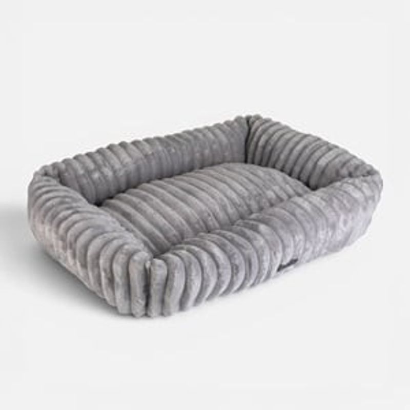 Petshop - Hrana - Hrana caini - Hrana uscata caini - Culcus pentru Caini Gri din Catifea Reiata - Dimensiune 75x58x19cm - Infinity.ro