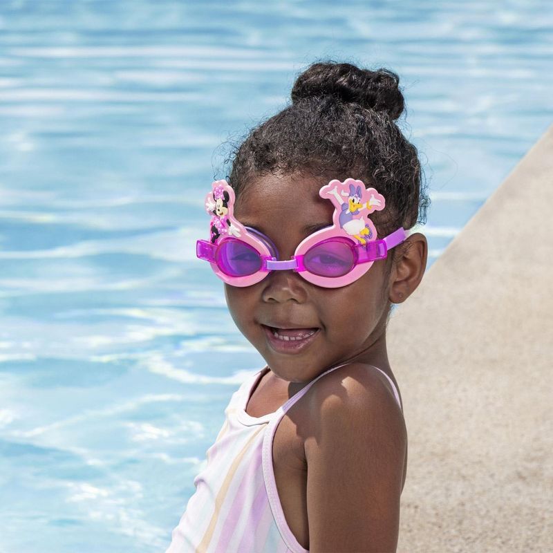 Jucarii, Copii si Bebe - Jucarii si jocuri - Jucarii de exterior - Colaci, ochelari si accesorii inot copii - Ochelari de Inot pentru Copii din Silicon, Roz, cu Model Minnie Mouse si Daisy, 3+ Ani - Infinity.ro