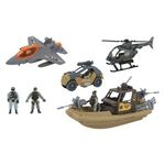 Jucarii, Copii si Bebe - Jucarii si jocuri - Jucarii de rol - Arme de jucarie - Set Militar cu Figurine, Avion, Elicopter, Vehicul si Barca, Multicolor - Infinity.ro