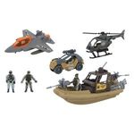 Jucarii, Copii si Bebe - Jucarii si jocuri - Jucarii de rol - Arme de jucarie - Set Militar cu Figurine, Avion, Elicopter, Vehicul si Barca, Multicolor - Infinity.ro