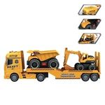 Jucarii, Copii si Bebe - Jucarii si jocuri - Vehicule si jucarii cu telecomanda - Utilaje constructie de jucarie - Set 2 Vehicule de Constructii cu Lumini si Sunete, Galben - Infinity.ro
