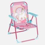 Casa si Gradina - Mobilier - Mobilier copii - Mobilier camera copiilor - Scaun pliabil pentru copii cu model Unicorn, 33x34x47cm, Roz - Infinity.ro