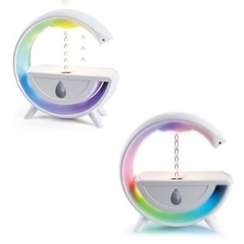 Casa si Gradina - Corpuri si surse de iluminat - Veioze si lampi - Veioze - Lampa LED cu Umidificator si Boxa, USB, 24x8x26cm, Alb - Infinity.ro