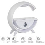 Casa si Gradina - Corpuri si surse de iluminat - Veioze si lampi - Veioze - Lampa LED cu Umidificator si Boxa, USB, 24x8x26cm, Alb - Infinity.ro