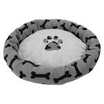 Casa si Gradina - Mobilier - Paturi si accesorii - Paturi - Pat Rotund Gri cu Model Oase pentru Caini - Infinity.ro