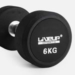 Sport si Outdoor - Fitness - Aparate fitness - Accesorii aparate fitness - Gantera 6 kg cu maner confortabil si capete din cauciuc - Infinity.ro