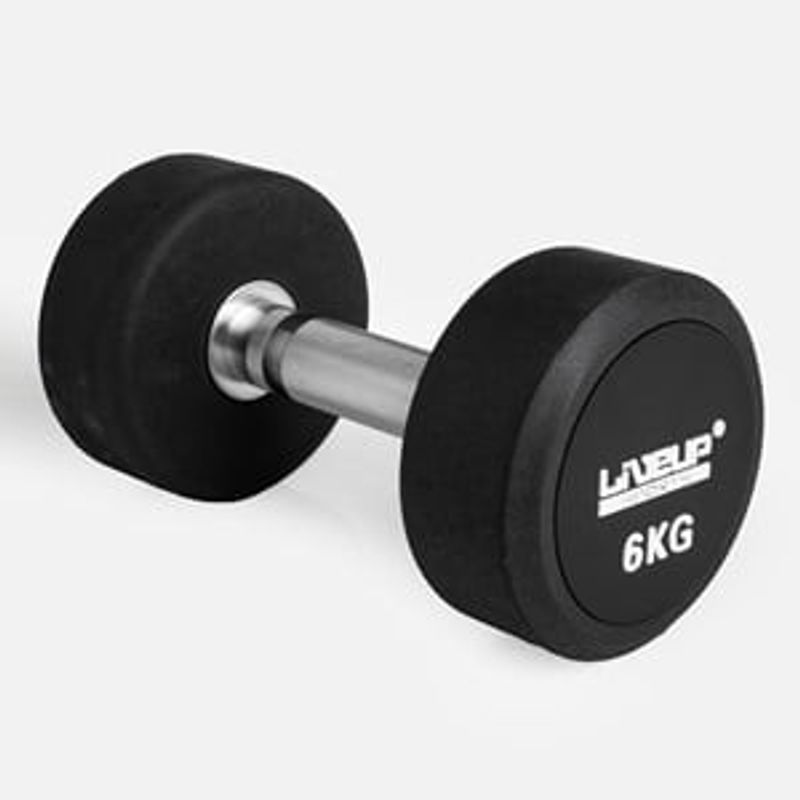 Sport si Outdoor - Fitness - Aparate fitness - Accesorii aparate fitness - Gantera 6 kg cu maner confortabil si capete din cauciuc - Infinity.ro
