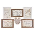 Casa si Gradina - Decoratiuni - Obiecte decorative - Accesorii decorative - Rama foto din lemn pentru 5 poze, maro, 45x29x1,5 cm - Infinity.ro