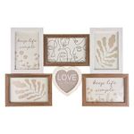 Casa si Gradina - Decoratiuni - Obiecte decorative - Accesorii decorative - Rama foto din lemn pentru 5 poze, maro, 45x29x1,5 cm - Infinity.ro