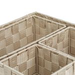 Jucarii, Copii si Bebe - Scutece si consumabile copii - Cutii si cosuri depozitare scutece - Set 4 Cosuri de Depozitare Bej, Tip Ratan cu Cadru Metalic, 3 Dimensiuni - Infinity.ro