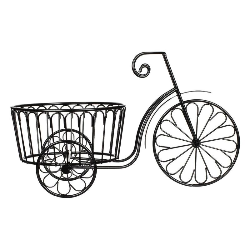 Casa si Gradina - Gradinarit si plante - Plante si ghivece - Ghivece si suporturi - Suport ghiveci flori bicicleta metalic, negru, 35x18x22 cm - Infinity.ro