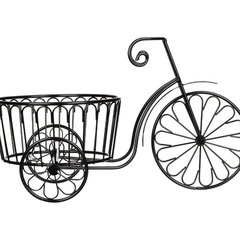 Casa si Gradina - Gradinarit si plante - Plante si ghivece - Ghivece si suporturi - Suport ghiveci flori bicicleta metalic, negru, 35x18x22 cm - Infinity.ro