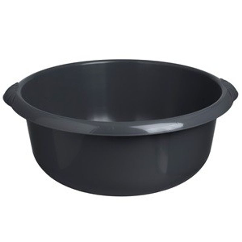 Casa si Gradina - Mobilier - Organizare si depozitare - Cosuri de gunoi - Lighean rotund din plastic, 33L, antracit, cu manere - Infinity.ro