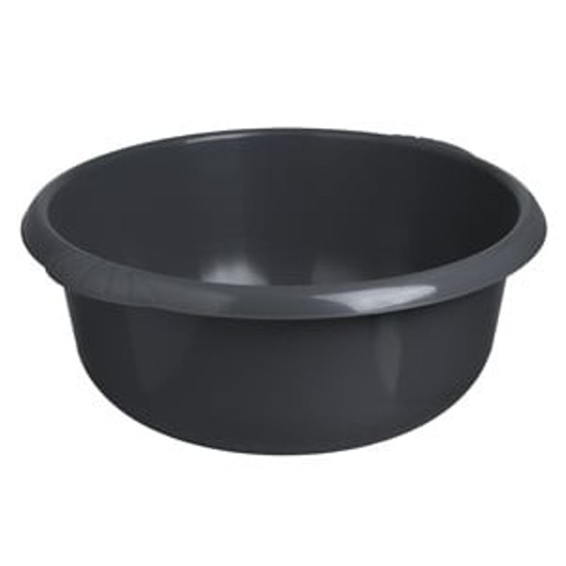 Casa si Gradina - Mobilier - Organizare si depozitare - Cosuri de gunoi - Lighean rotund din plastic, 33L, antracit, cu manere - Infinity.ro