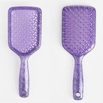 Ingrijire personala si Cosmetice - Ingrijire personala - Ingrijire par - Perii de par si piepteni - Perie de par cu glitter, model perforat, forma dreptunghiulara, roz/lila - Infinity.ro