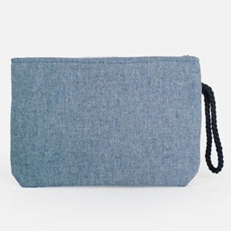 Fashion, accesorii si bijuterii - Femei - Lenjerie si pijamale femei - Imbracaminte de plaja femei - Portfard de plaja albastru cu dungi si ancora, 27x19 cm - Infinity.ro
