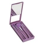Ingrijire personala si Cosmetice - Machiaj - Aplicatoare si pensule machiaj - Set cu Pensule de Machiaj Mov, 6 Piese, Cutie cu Oglinda - Infinity.ro