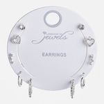Fashion, accesorii si bijuterii - Barbati - Bijuterii barbati - Cercei tip stud cu strasuri, Set 5 perechi, Argintiu - Infinity.ro
