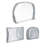 Ingrijire personala si Cosmetice - Machiaj - Portfarduri si genti cosmetice - Set 3 Portfarduri Argintii pentru Cosmetice - Infinity.ro