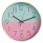Casa si Gradina - Decoratiuni - DIY - Sabloane decorative pereti - Ceas Decorativ de Perete Metal cu Efect Ombre Multicolor - Infinity.ro