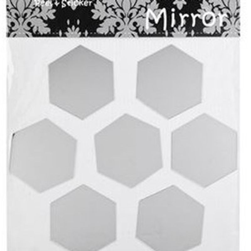 Casa si Gradina - Decoratiuni - DIY - Sabloane decorative pereti - Set Oglinzi Acrilice Hexagonale Autoadezive 7x7cm Argintiu - Infinity.ro