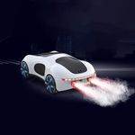 Jucarii, Copii si Bebe - Jucarii si jocuri - Vehicule si jucarii cu telecomanda - Masinute - Masina electrica de curse cu telecomanda, 1:16, cu lumini si efect de fum, alba - Infinity.ro