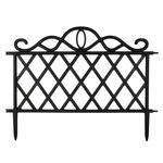 Casa si Gradina - Decoratiuni - Obiecte decorative - Accesorii decorative - Gard Decorativ din Plastic, Set 3 buc, Negru, 47.5x36cm - Infinity.ro
