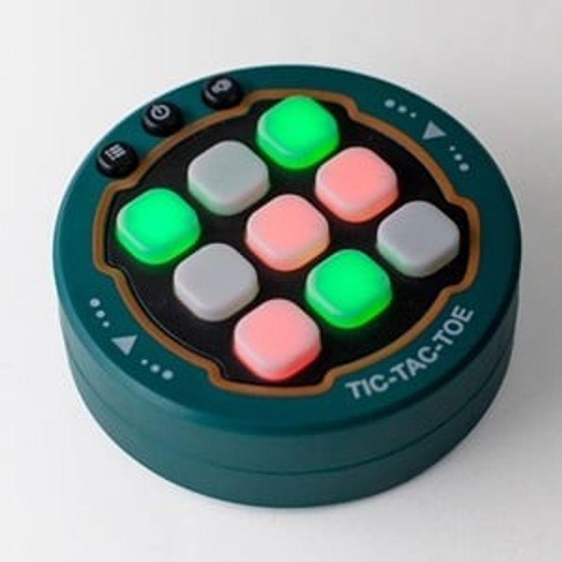 Jucarii, Copii si Bebe - Jucarii si jocuri - Jocuri si puzzle - Jocuri de societate - Joc Electronic Tic Tac Toe, Rotund, Petrol, 8 Niveluri, 1-2 Jucatori - Infinity.ro