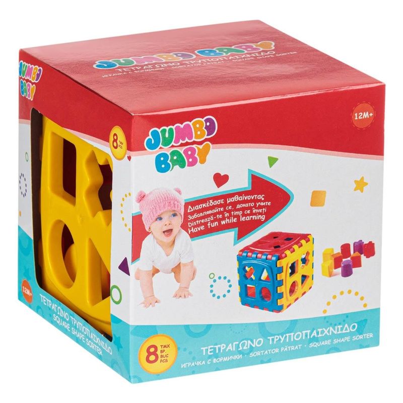 Jucarii, Copii si Bebe - Jucarii si jocuri - Jucarii bebelusi - Jucarii de sortat - Jucarie Sortator cu 4 Forme Geometrice, 8 piese, Multicolor - Infinity.ro