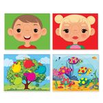 Jucarii, Copii si Bebe - Jucarii si jocuri - Jucarii & jocuri educative - Jocuri si jucarii educative - Joc Educativ Potriveste Formele, 4 Cartonase si 22 Carduri Puzzle - Infinity.ro
